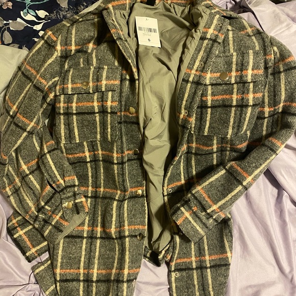 F21 Plaid Button Front Jacket - Picture 2 of 4